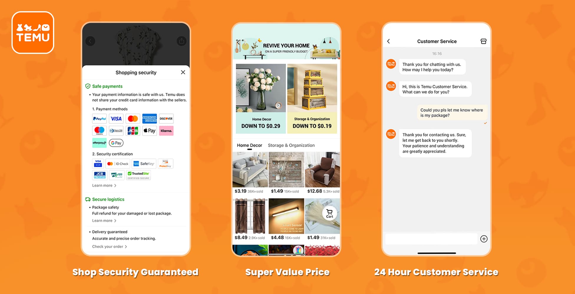 Übersicht der verfügbaren Temu-Zahlungsmethoden