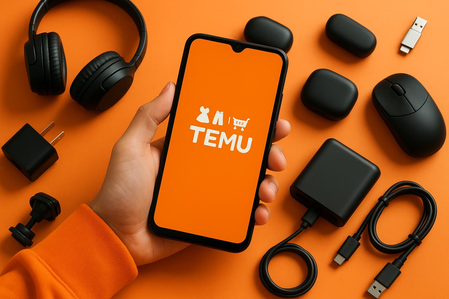 Temu-Elektronikzubehör für modernes digitales Einkaufen