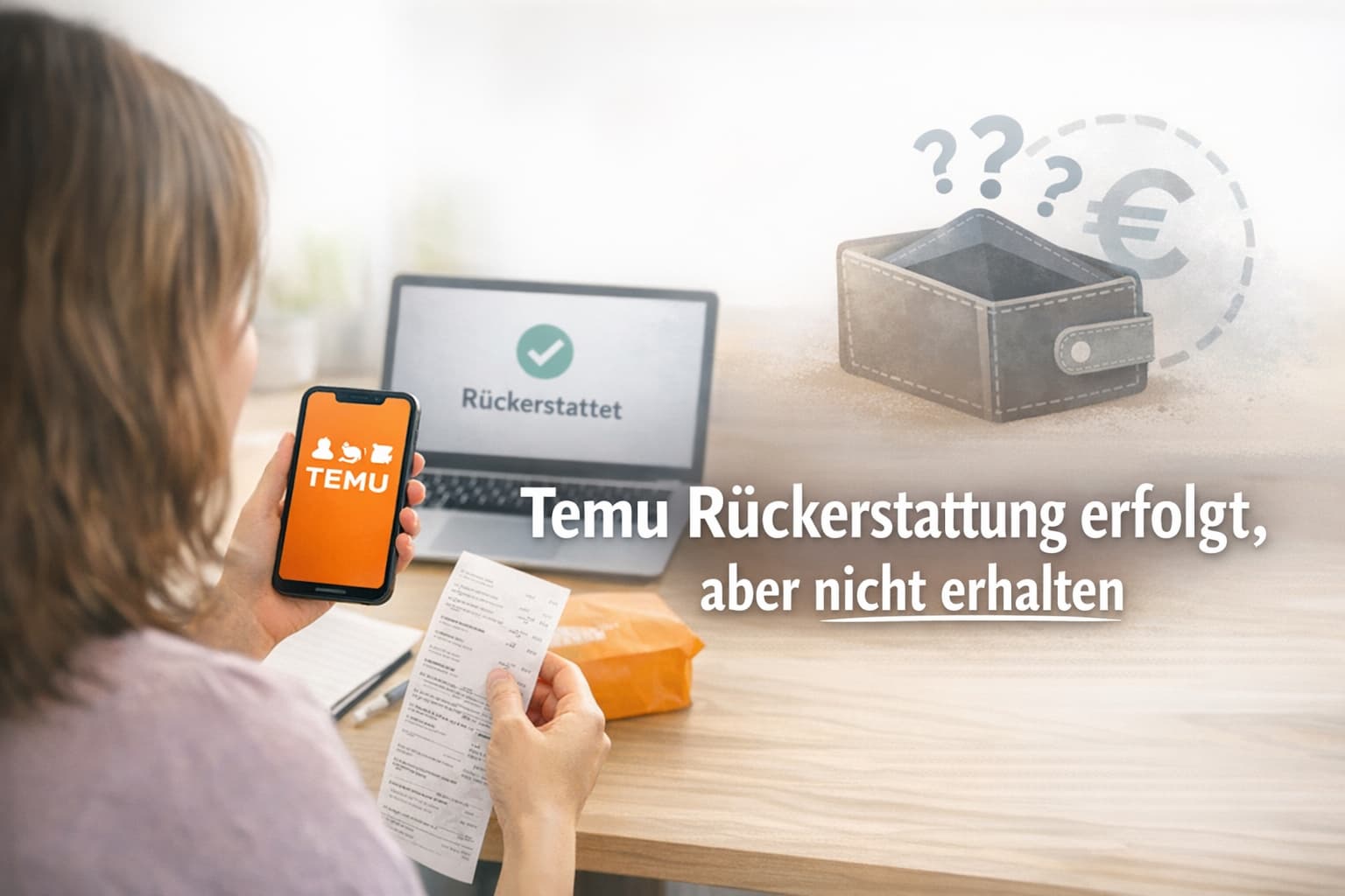 Temu Rückerstattung erfolgt, aber nicht erhalten
